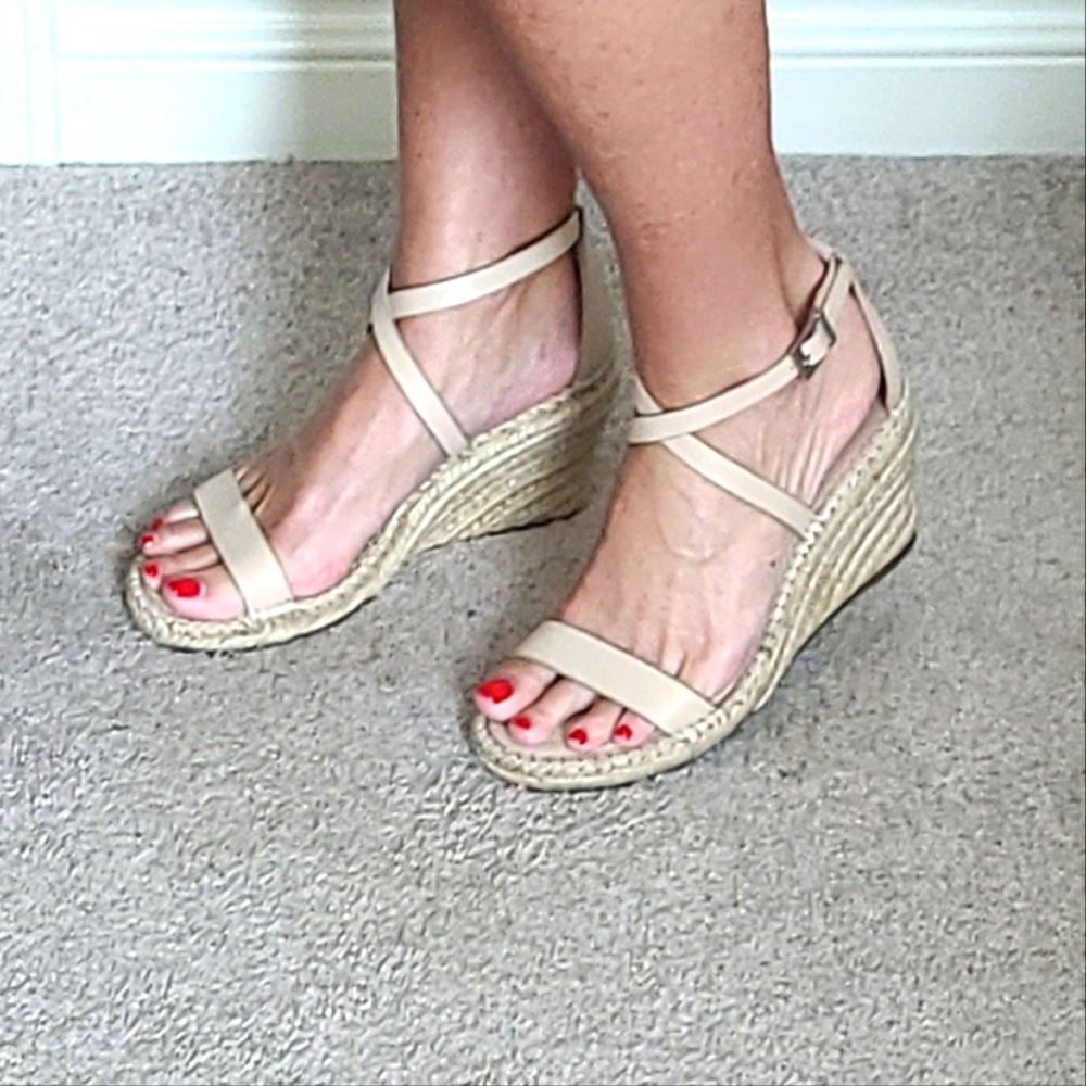 Natural strappy espadrille Sz 7